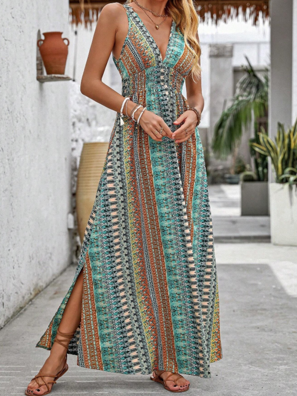 Solvivra Liora Back-Tie Maxi Dress