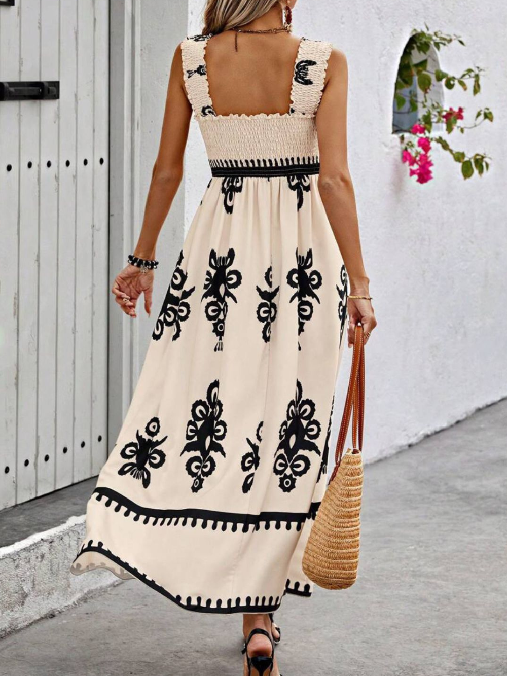 Solvivra Garden Luxe Wide Strap Maxi Dress