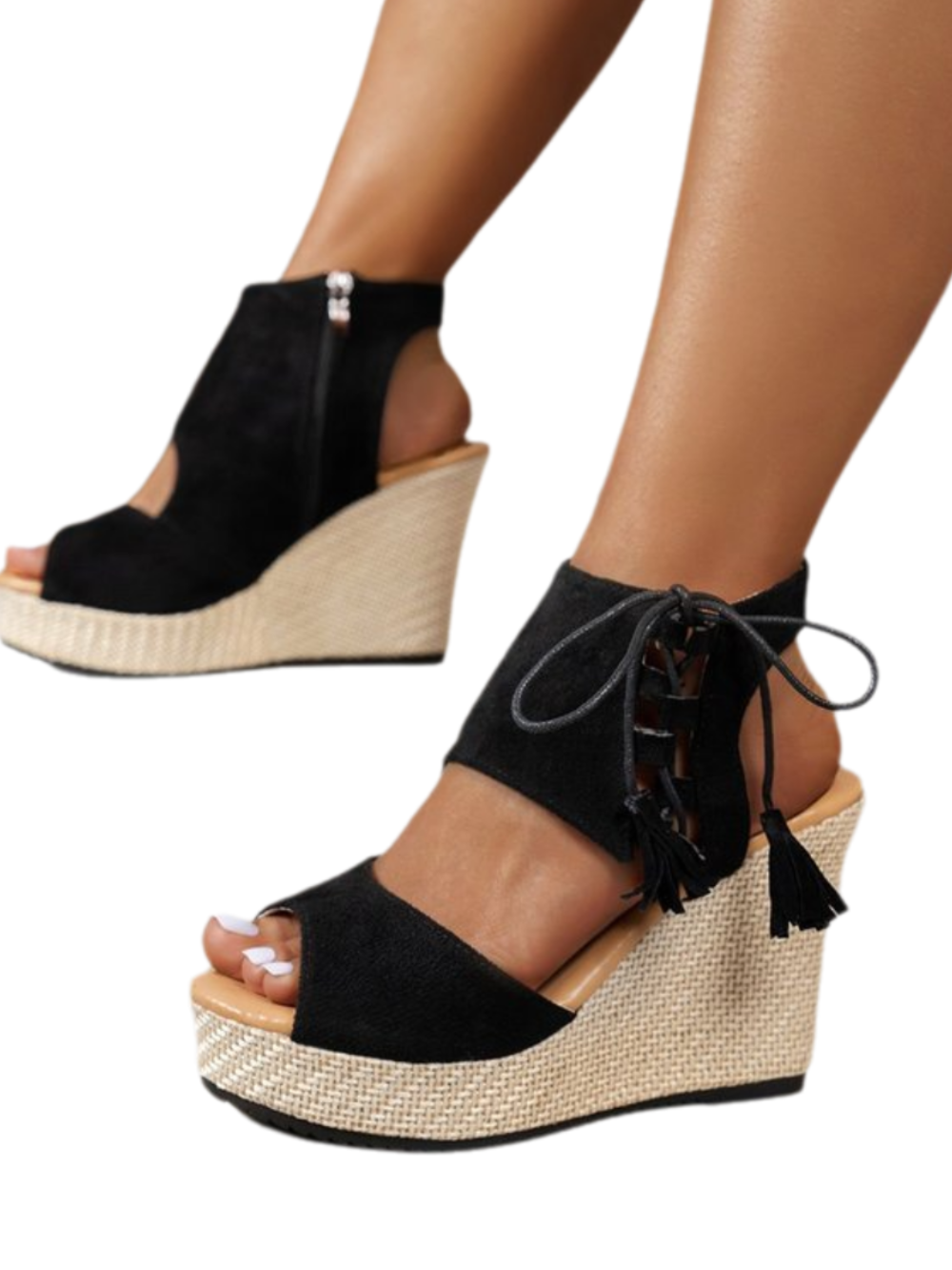Solvivra Tassel Tread Wedge Sandals
