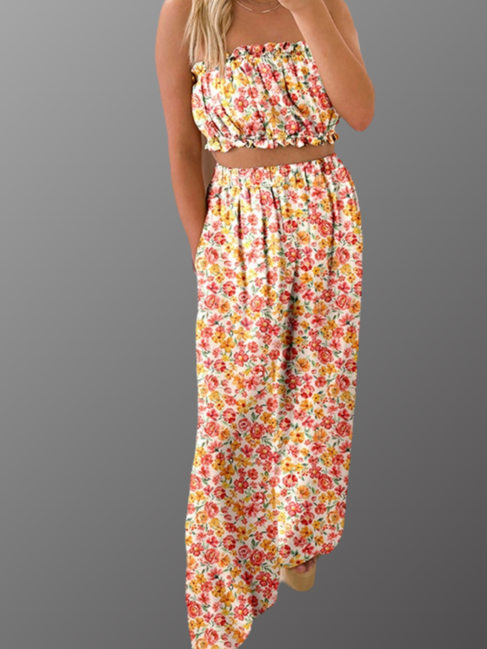 Solvivra Sunset Botanica Tube Top and Pants Set