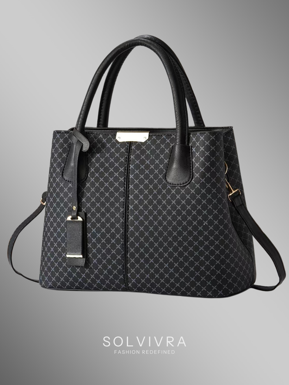 Solvivra Luxe Grid Signature Tote