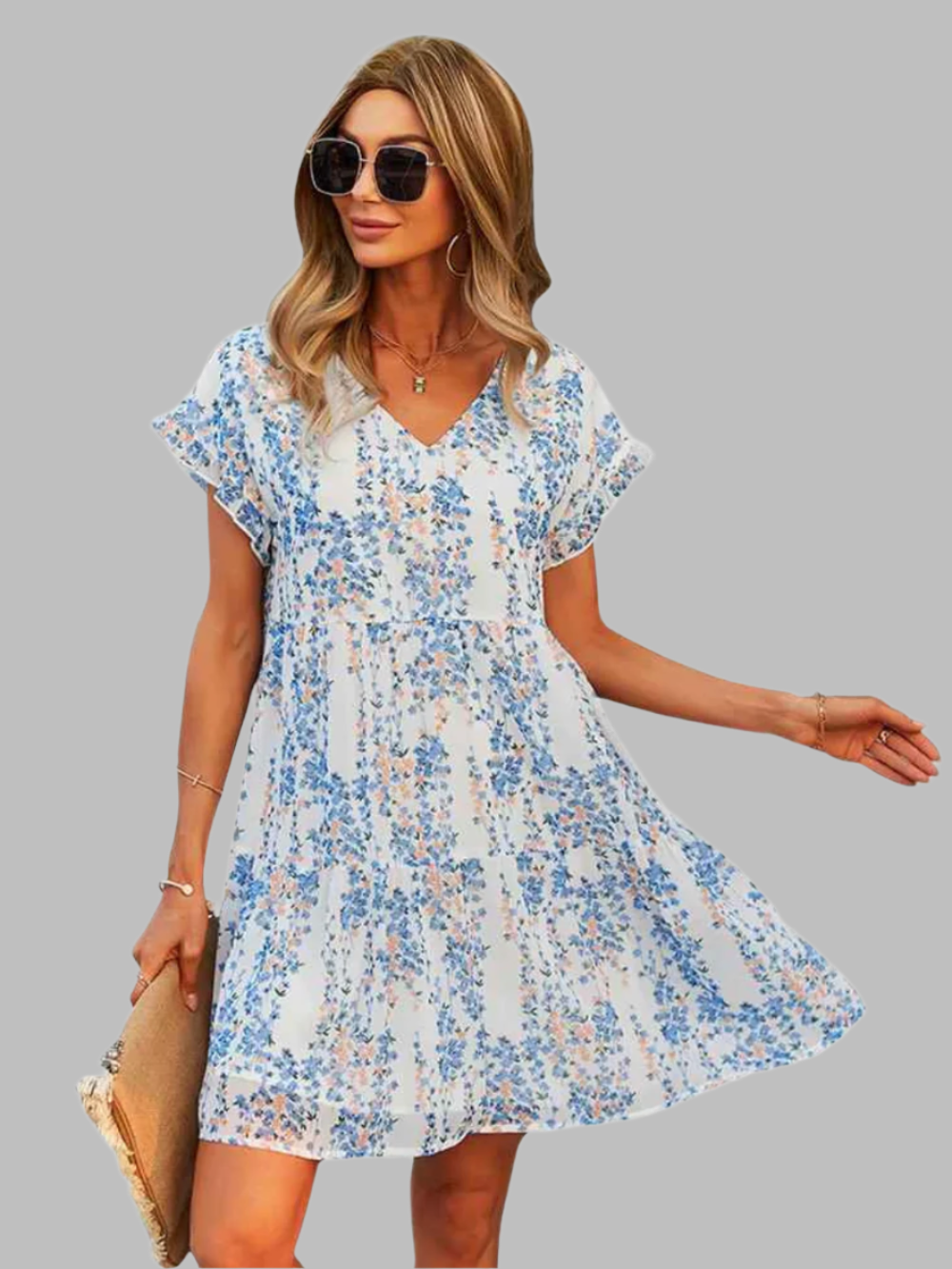 Solvivra Breezy Ruffle Chiffon Dress