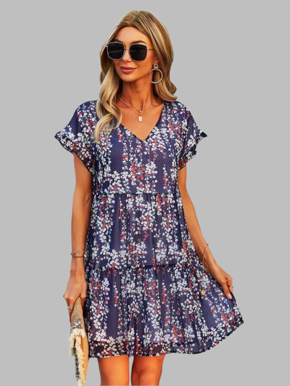 Solvivra Breezy Ruffle Chiffon Dress