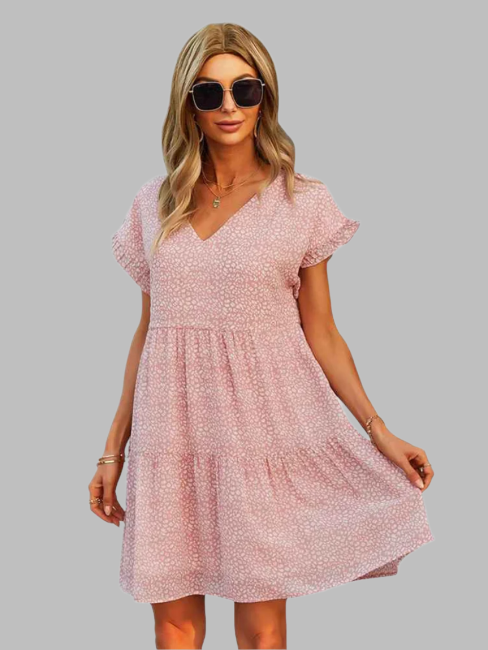 Solvivra Breezy Ruffle Chiffon Dress