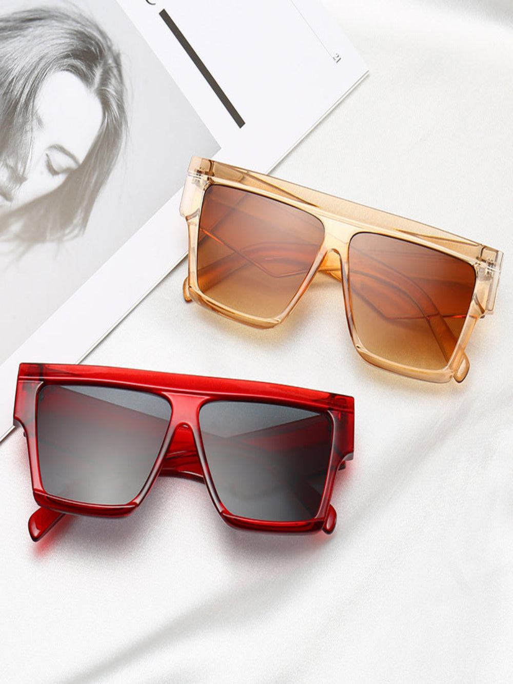 Solvivra Block Phase Flat Top Square Sunglasses