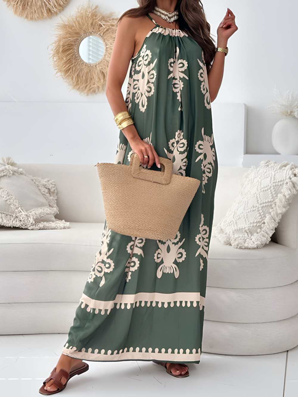 Solvivra Print Wave Maxi Dress