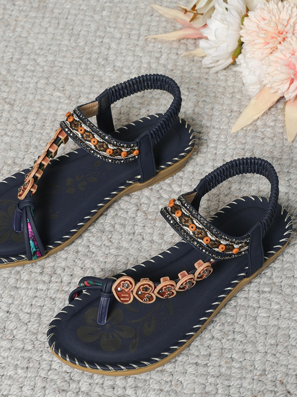 Solvivra Boho Luxe Flat Sandals