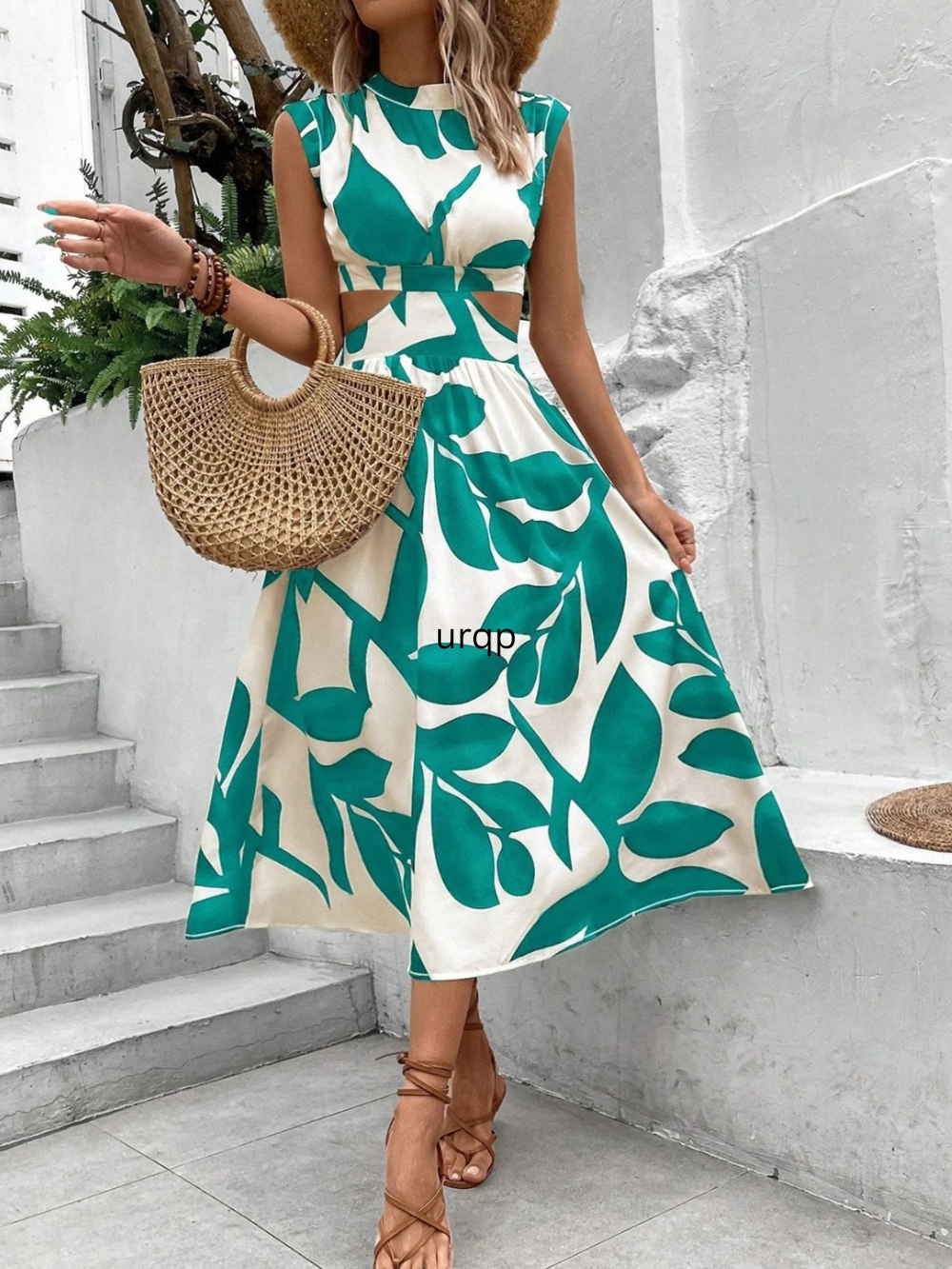 Solvivra Side Muse Cutout Midi Dress