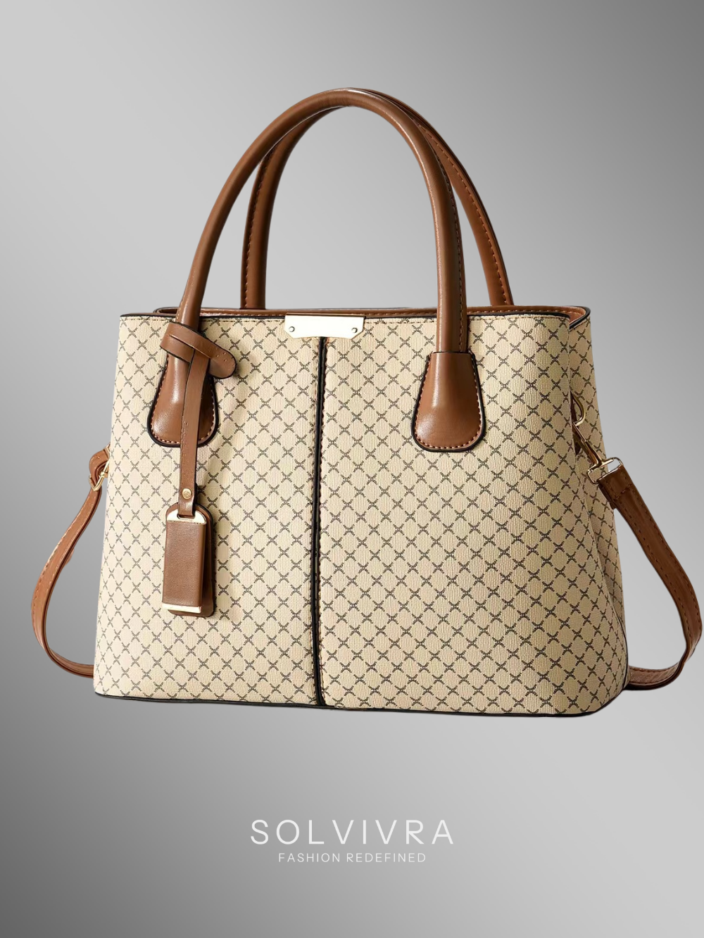 Solvivra Luxe Grid Signature Tote